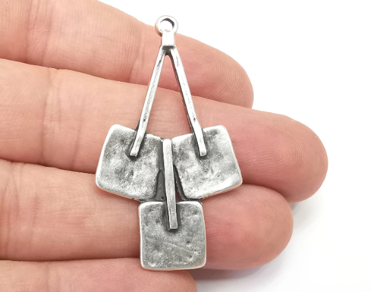 Bunch Charms, Antique Silver Plated (47x27mm) G28749