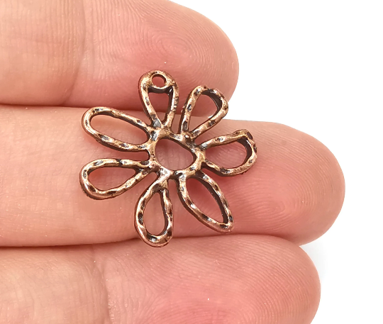 Flower Charms Antique Copper Plated (24x24mm) G28303