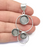 Circles Dangle Pendant Blank Resin Bezel Mosaic Mountings Cabochon Setting Antique Silver Plated Brass ( 14mm - 12mm - 10mm Bezels ) G26451