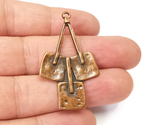 Bunch Charms Antique Copper Plated Charms, Earring Dangle Components (47x27mm) G28436