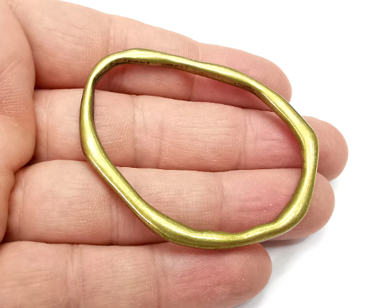 Antique Bronze Drop Connector Antique Bronze Plated Organic Shape Hoop (60x47mm) G29355