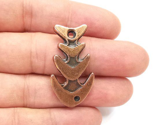 Fish Charms Antique Copper Plated Nautical Charms, Earring Dangle Components (40x20mm) G28418