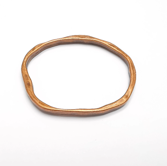 Copper Circle Connector Antique Copper Plated Organic Shape Circle (48mm) G29336