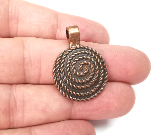 Swirl Charms, Antique Copper Plated (32x23mm) G28966