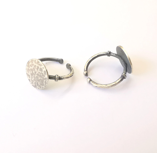 Stamping Ring Blanks, Sterling Silver Engraving Blank, Statement Rings, Adjustable Nameplate Ring, 925 Solid Silver 15mm G30026