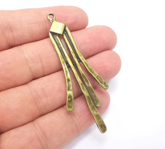 Antique Bronze Unique Dangle Charms Pendant, Antique Bronze Plated DIY Charms (68x26mm) G28267