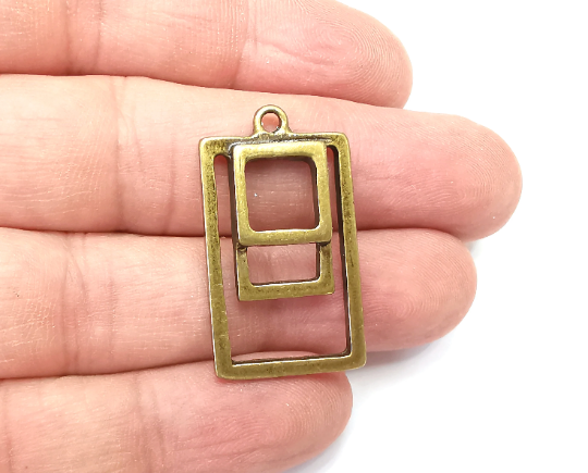 Ethnic Charms, Antique Bronze Plated Charms (34x20mm) G28952