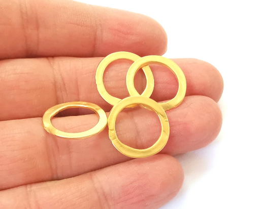 10 Circle hoop findings Gold plated circle findings (18 mm) G24566