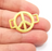 Peace Charms, Gold Plated Connector (31x22mm) G28319