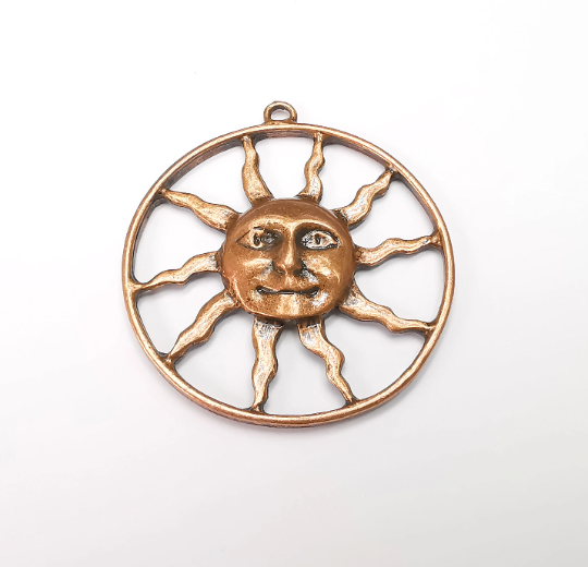 Sun Charms Pendant Antique Copper Plated Charms (53x48mm) G29328