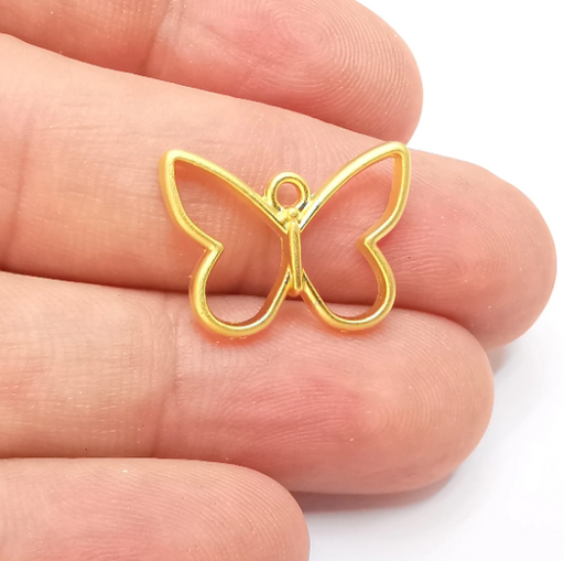 Butterfly Charms, Gold Plated DIY Charms (21x15mm) G28320