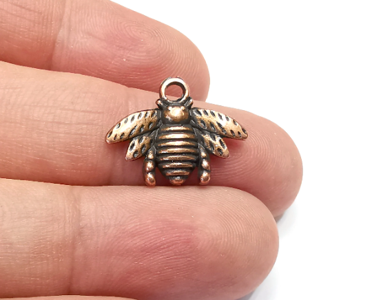 Honey Bee Charms Antique Copper Plated (20x16mm) G28287