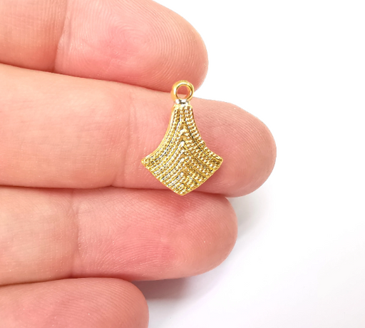 Gold Charms, Gold Plated DIY Charms (18x13mm) G28938